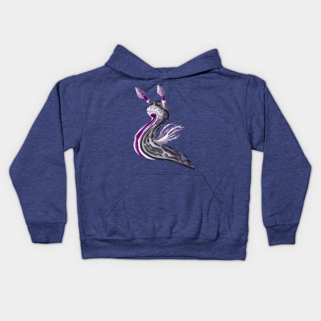 Asexual Nudibranch Kids Hoodie by candychameleon